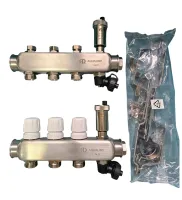 Коллектор 3/4  с регулирующими клапанами и расходомерами AQUALINK (радиаторы)